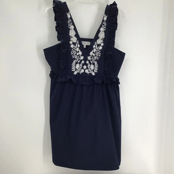Hayden Los Angeles Embroidered Ruffle Cotton Summer Beach Dress Size Large - Picture 3 of 10